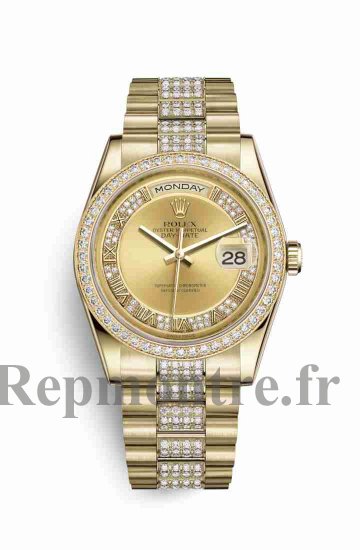 Réplique montre Rolex Day-Date 36 jaune 18 ct 118348 Champagne cadran m118348-0132 - Cliquez sur l'image pour la fermer