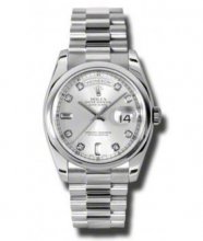 Réplique Rolex Day-Date Argent Cadran Platine President 118206SDP