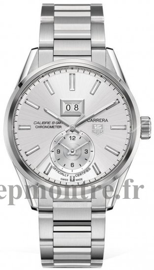 TAG Heuer Carrera GMT Grande Date Acier Argent Dial Réplique WAR5011.BA0723 - Cliquez sur l'image pour la fermer