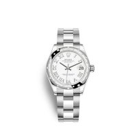Réplique montre Rolex Datejust 31 Bracelet Oyster a cadran blanc Rolesor blanc m278344rbr-0011