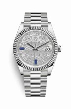 Réplique de montre Rolex Day-Date 40 228239 Saphirs paves Cadran m228239-0049
