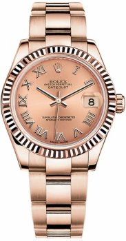 Rolex Oyster Perpetual Datejust Lady 178275 Wo Fluted Bezel Or Rose Réplique Montre - BRAND NEW