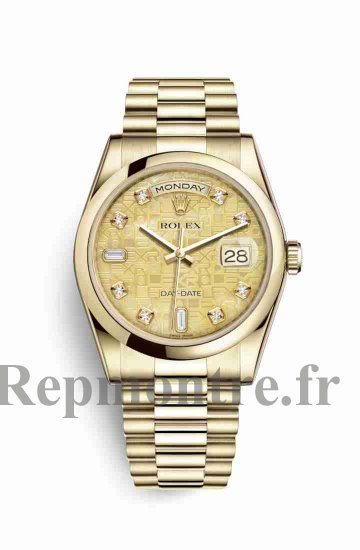 Réplique montre Rolex Day-Date 36 jaune 18 ct 118208 Nacre m118208-0109 - Cliquez sur l'image pour la fermer