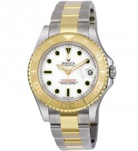 Réplique Rolex Yacht-Master Blanc Cadran Oyster Bracelet Deux Tons 168623WSO