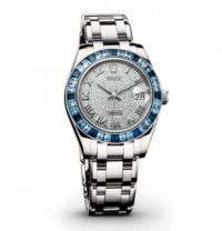 Réplique Rolex Datejust Pearlmaster Diamant Paver 18kt Blanc Or Dames 81349CRRPM