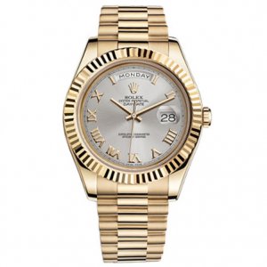 Rolex Day-date II Plata Automatique 18kt Or amarillo Montre Réplique hommes