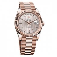 Rolex Day-Date 40 Sundust Stripe Dial 18K Eveor rose Automatique Montre Réplique hommes