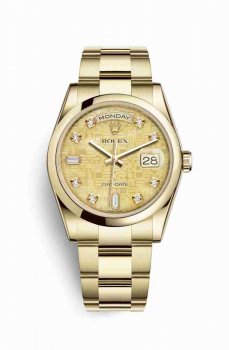 Réplique montre Rolex Day-Date 36 jaune 18 ct 118208 Nacre m118208-0138