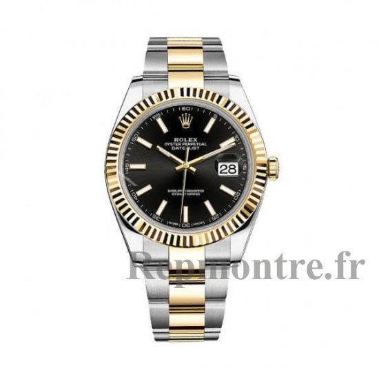 Rolex Datejust 41 Noir Dial 126333 Acier et montre en or jaune 18 carats Oyster - Cliquez sur l'image pour la fermer