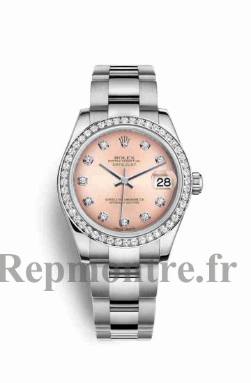 Réplique montre Rolex Datejust 31 blanc Roles blanc 178384 Rose set Cadran m178384-0064 - Cliquez sur l'image pour la fermer