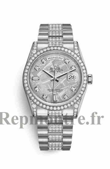 Réplique montre Rolex Day-Date 36 cerceaux en blanc sertie de 118389 m118389-0101 - Cliquez sur l'image pour la fermer