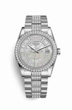 Réplique de montre Rolex Day-Date 36 118346 Carrousel de nacre blanche Cadran m118346-0091