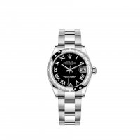 Réplique montre Rolex Datejust 31 Bracelet Oyster a cadran noir blanc-Rolesor m278344rbr-0001