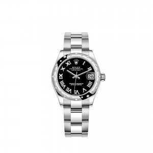 Réplique montre Rolex Datejust 31 Bracelet Oyster a cadran noir blanc-Rolesor m278344rbr-0001