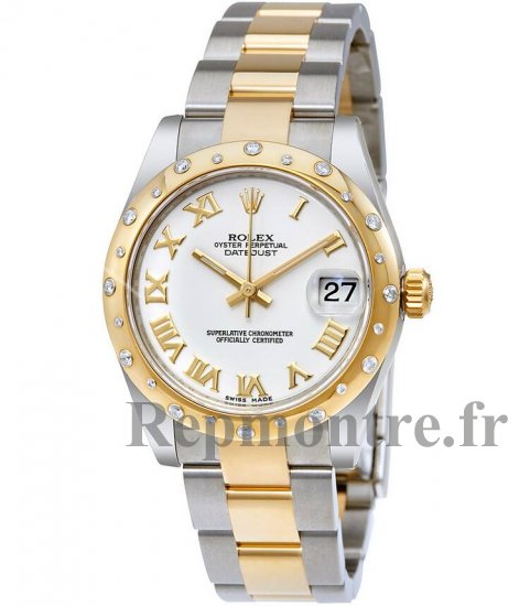 Réplique Rolex Datejust Dames 31 Blanc Cadran 18K Or Jaune Rolex Oyster 178343WRO - Cliquez sur l'image pour la fermer