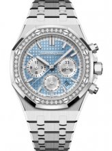 Replique Audemars Piguet Royal Oak Chronographe Automatique Acier inoxydable 38mm Light Bleue Diamants 26715ST.ZZ.1356ST.01