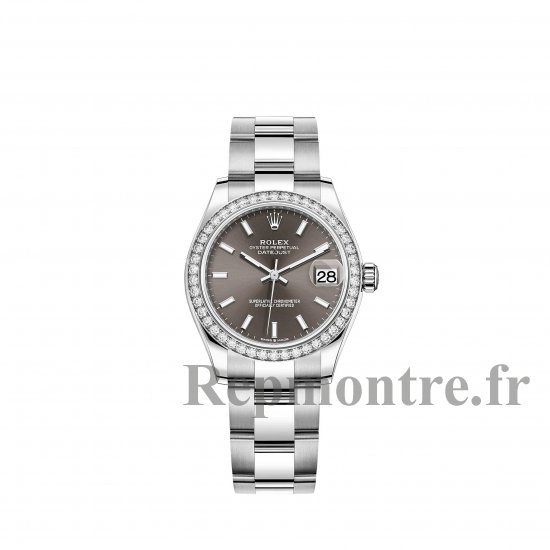 Réplique Rolex Datejust 31 Bracelet Oyster a cadran gris fonce Rolesor blanc m278384rbr-0019 - Cliquez sur l'image pour la fermer