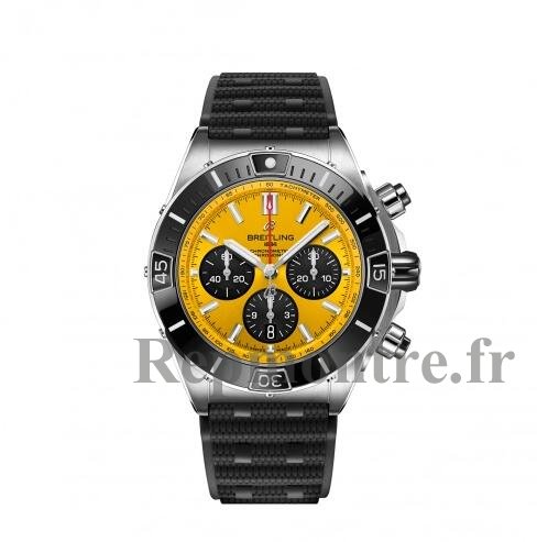 Replique Montre Breitling Super Chronomat B01 44 Acier inoxydable Jaune Dial AB01364A1I1S1 - Cliquez sur l'image pour la fermer