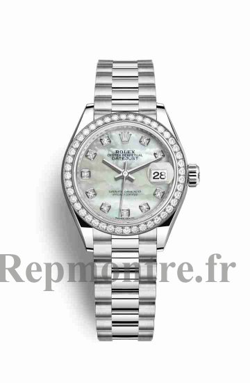 Réplique montre Rolex Datejust 28 279136BR Blanc nacre sertie de Cadran m279136rbr-0008 - Cliquez sur l'image pour la fermer