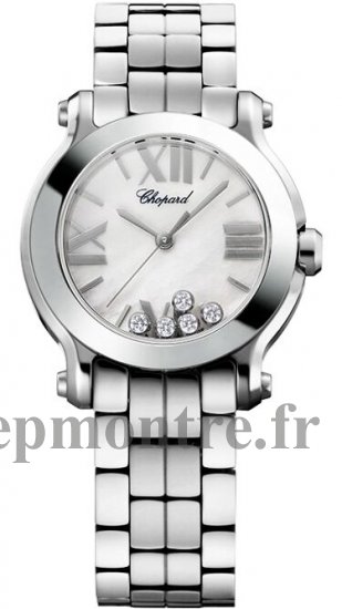 Chopard Happy Sport Round Quartz 30mm Dames Réplique Montre 278509-3006 - Cliquez sur l'image pour la fermer