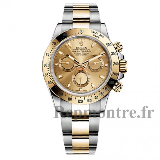 Réplique Rolex Cosmograph Daytona Champagne Indice Cadran Oyster Bracelet Montre Homme - Cliquez sur l'image pour la fermer