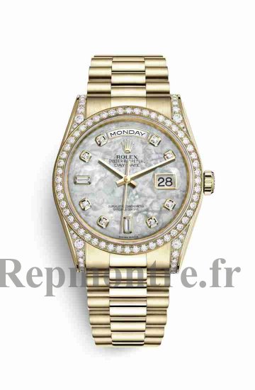 Réplique montre Rolex Day-Date 36 jaune 18 ct serti 118388 Blanc serti de nacre Cadran m118388-0018 - Cliquez sur l'image pour la fermer