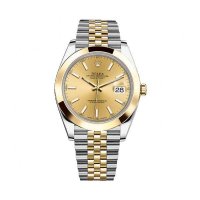 Rolex Datejust 41mm 126303 Champagne Dial Steel et montre en jumele en or jaune 18k