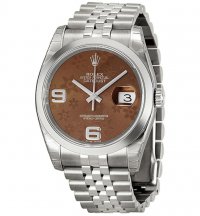 Réplique Rolex Datejust Bronze Floral Inoxydable Acier Dames 116200BRFAJ