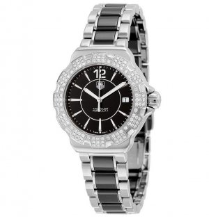 Tag Heuer Formula 1 Noir diamant Dial Inoxydable Acier Noir Ceramic Dames WAH1217.BA0859