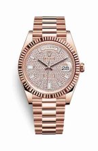 Réplique de montre Rolex Day-Date 40 Everose 18 ct 228235 Cadran de m228235-0036