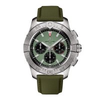 Breitling Avenger Chronographe B01 44mm Copie montre Homme Cuir Vert AB0147101L1X1