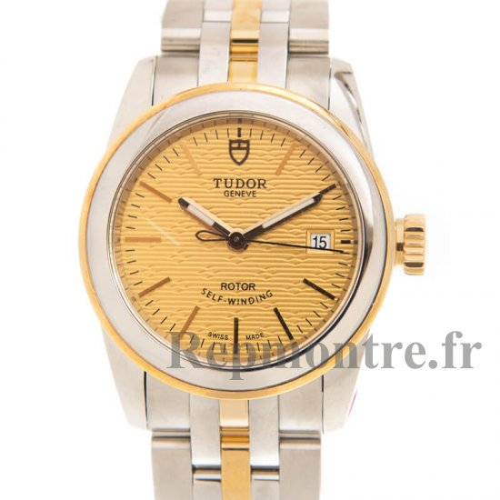 Réplique Tudor Glamour Date Acier inoxydable automatique Gold Dial Ladies montre 51003-68013 - Cliquez sur l'image pour la fermer