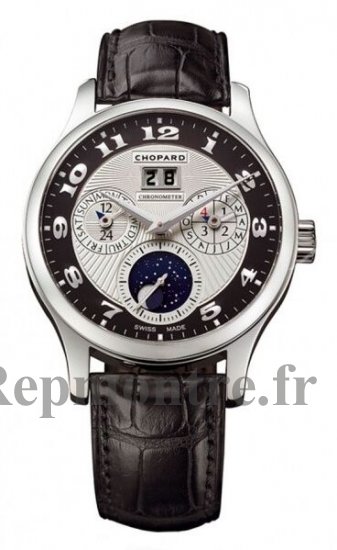 Chopard L.U.C Lunar One argent and Noir Dial Automatique hommes Réplique Montre 161894-9001 - Cliquez sur l'image pour la fermer