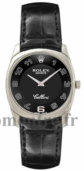 Rolex Cellini Danaos Noir Dial Noir Leather Strap Unisex 4233/9 - Cliquez sur l'image pour la fermer