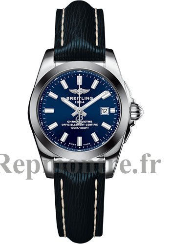 AAA Réplique Montre Breitling Galactic 29 Cadran bleu Bleu Bracelet en cuir pour femme - Cliquez sur l'image pour la fermer