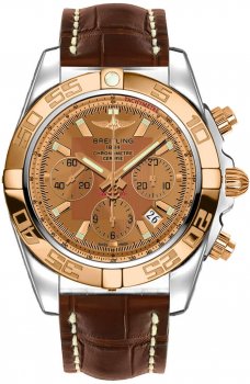 qualite superieure Réplique Breitling Chronomat 44 Acier and Rose or Polished Bezel Croco Strap Tang