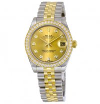 Réplique Rolex Datejust Dame 31 Champagne Cadran 18 Carat Jaune Or Automatique 178383CDJ