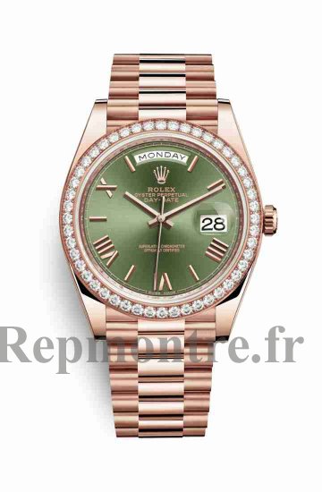 Réplique de montre Rolex Day-Date 40 Everose 228345RBR Vert olive Cadran m228345rbr-0011 - Cliquez sur l'image pour la fermer