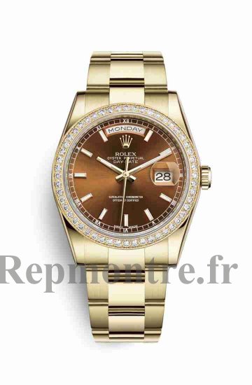 Réplique montre Rolex Day-Date 36 jaune 18 ct 118348 Cognac Cadran m118348-0227 - Cliquez sur l'image pour la fermer