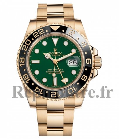 Réplique Rolex GMT Master II Or Jaune Cadran Vert 116718 G - Cliquez sur l'image pour la fermer