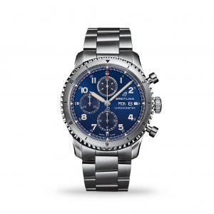 Replique Breitling Aviator 8 Chronograph automatique Chronometer Cadran bleu Men's A13316101C1A1