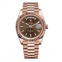 Rolex Day-Date 40 Chocolate Dial 18kt Eveor rose Automatique Montre Réplique hommes