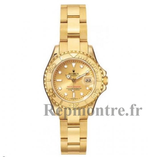 Réplique Rolex Yacht-Master Champagne Cadran Oyster Bracelet 18k Or Jaune Dames 169628-CSO - Cliquez sur l'image pour la fermer