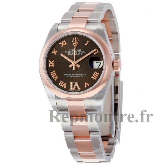 Réplique Rolex Datejust Dame 31 Chocolat avec Diamants Cadran Inoxydable Acier et Rose Or 178241CHRDO - Cliquez sur l'image pour la fermer