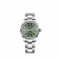 Réplique montre Rolex Datejust 31 Rolesor blanc cadran vert menthe