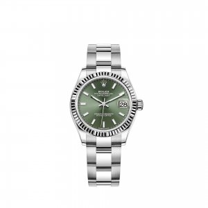 Réplique montre Rolex Datejust 31 Rolesor blanc cadran vert menthe