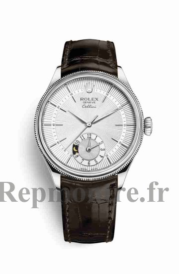 Réplique montre Rolex Cellini Dual Time 50529 Argent guilloche Cadran - Cliquez sur l'image pour la fermer