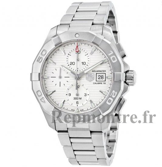 Tag Heuer Aquaracer Chronographe 300M Calibre 16 argente Dial CAY2111.BA0925 - Cliquez sur l'image pour la fermer