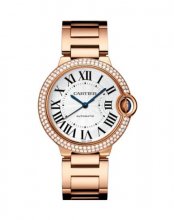 Replique Montre Cartier Ballon Bleu 36mm Or Rose Diamants Dame WJBB0067