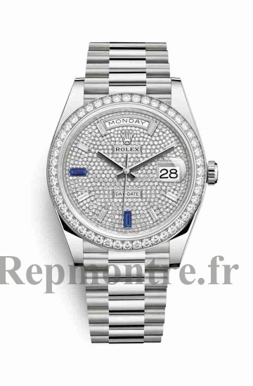 Réplique de montre Rolex Day-Date 40 blanc 228349RBR de saphirs Cadran m228349rbr-0036 - Cliquez sur l'image pour la fermer